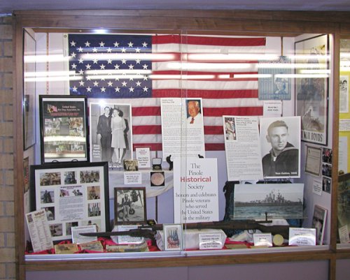 Pinole Historical Society exhibit at the Pinole Library honoring local military veterans